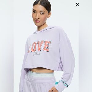 Alice + Olivia Lavender Cropped Hoodie LOVE